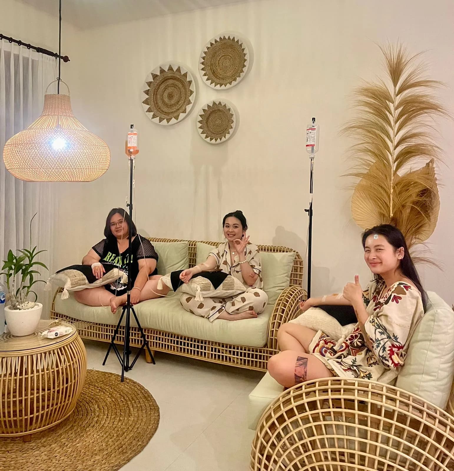 Bali guests receiving mobile IV vitamin therapy from the Infusion Bali team