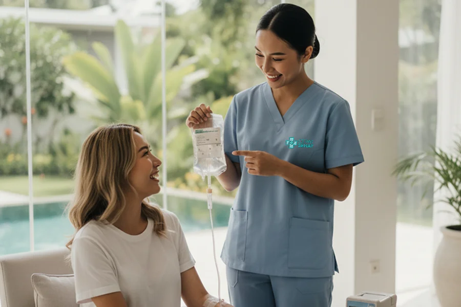 Patients who getting IV Drip Hangover in villa